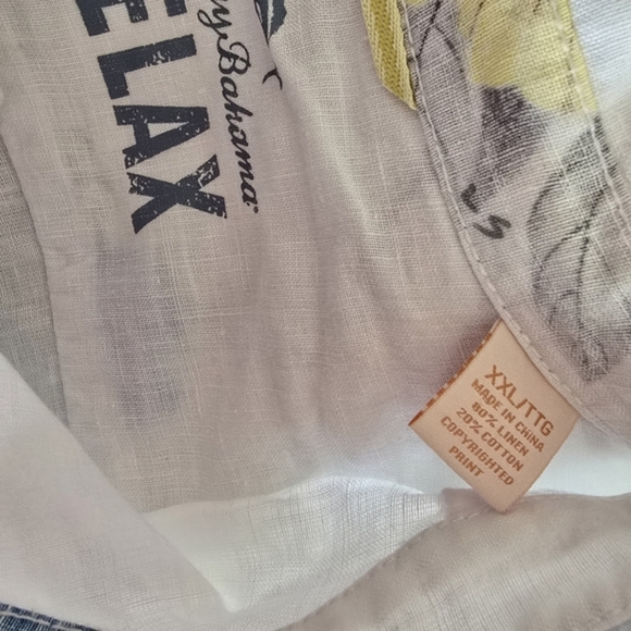 Tommy Bahama White and Yellow Floral Shirt - Picture 5 of 5